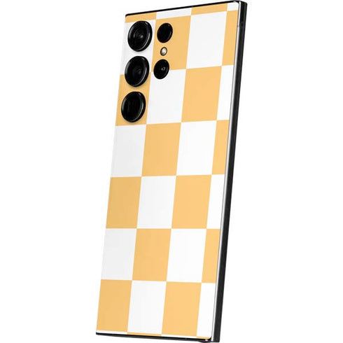 Yellow and White Checkerboard Galaxy S25 Ultra Skin